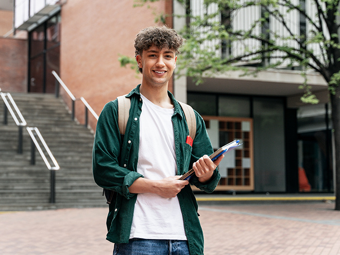 male student at school