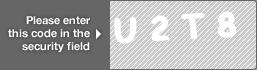 captcha code for visual authentication  letter U number 2 letter T number 8