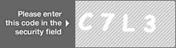 captcha code for visual authentication  letter C number 7 letter L number 3